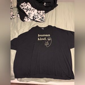 ASOS Curve Black Tee with Gold Graphic